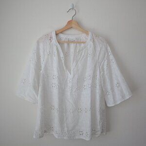 J.Jill Eyelet Lace Cotton Top | MP